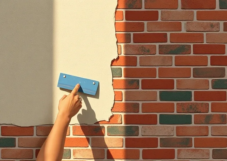 Application d'un enduit décoratif à la lisseuse sur un mur