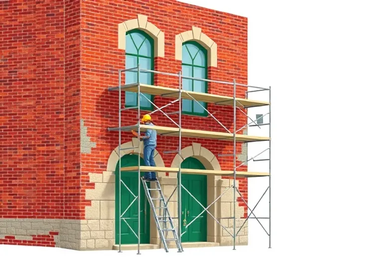 Ravalement de façade en pierre, nettoyage et application d'enduit